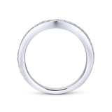 Gabriel & Co. 14k White Gold Victorian Curved Wedding Band