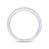 Gabriel & Co. 14k White Gold Contemporary Curved Wedding Band