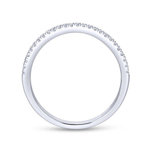 Gabriel & Co. 14k White Gold Contemporary Curved Wedding Band