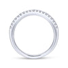 Gabriel & Co. 14k White Gold Contemporary Curved Wedding Band