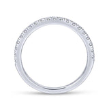 Gabriel & Co. 14k White Gold Contemporary Curved Wedding Band