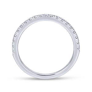 Gabriel & Co. 14k White Gold Contemporary Curved Wedding Band