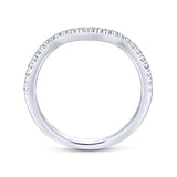 Gabriel & Co. 14k White Gold Contemporary Curved Wedding Band