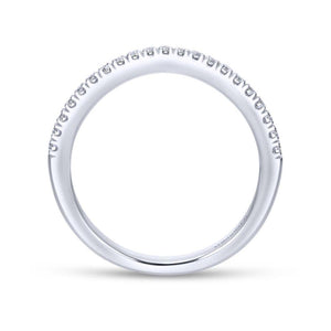 Gabriel & Co. 14k White Gold Contemporary Curved Wedding Band