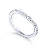Gabriel & Co. 14k White Gold Contemporary Curved Wedding Band