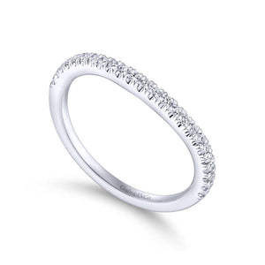 Gabriel & Co. 14k White Gold Contemporary Curved Wedding Band