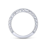 Gabriel & Co. 14k White Gold Victorian Diamond Wedding Band