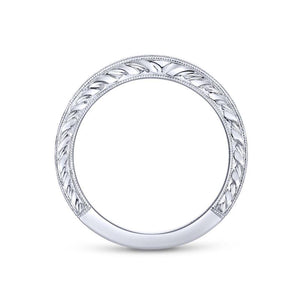 Gabriel & Co. 14k White Gold Victorian Diamond Wedding Band