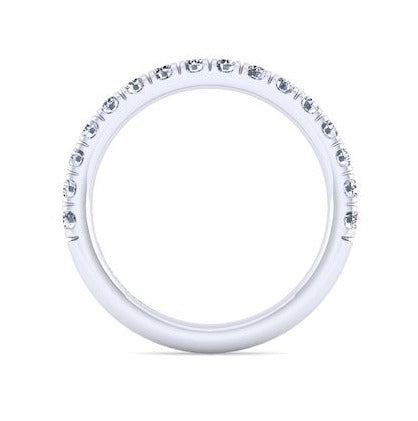 Gabriel & Co. 14k White Gold Contemporary Diamond Wedding Band