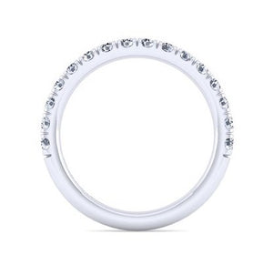 Gabriel & Co. 14k White Gold Contemporary Diamond Wedding Band