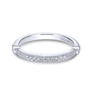 Gabriel & Co. 14k White Gold Contemporary Diamond Wedding Band