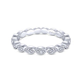 Gabriel & Co. 14k White Gold Victorian Diamond Wedding Band