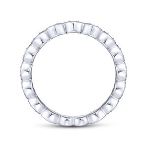 Gabriel & Co. 14k White Gold Victorian Diamond Wedding Band