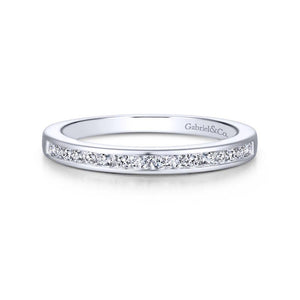 Gabriel & Co. 14k White Gold Contemporary Diamond Wedding Band