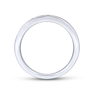 Gabriel & Co. 14k White Gold Contemporary Diamond Wedding Band