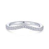Gabriel & Co. 14k White Gold Contemporary Curved Wedding Band