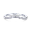 Gabriel & Co. 14k White Gold Contemporary Curved Wedding Band