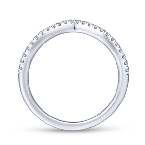 Gabriel & Co. 14k White Gold Contemporary Curved Wedding Band