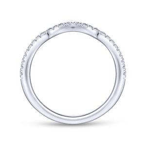 Gabriel & Co. 14k White Gold Contemporary Curved Wedding Band