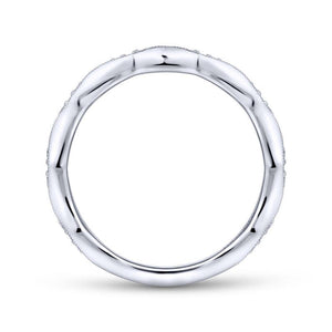 Gabriel & Co. 14k White Gold Victorian Diamond Wedding Band