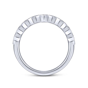Gabriel & Co. 14k White Gold Victorian Diamond Wedding Band