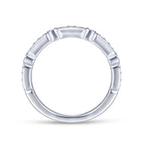 Gabriel & Co. 14k White Gold Victorian Diamond Wedding Band