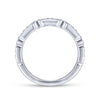 Gabriel & Co. 14k White Gold Victorian Diamond Wedding Band