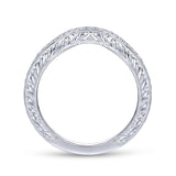 Gabriel & Co. 14k White Gold Victorian Curved Wedding Band