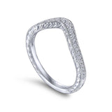 Gabriel & Co. 14k White Gold Victorian Curved Wedding Band
