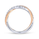 Gabriel & Co. Two Tone 14k Gold Contemporary Curved Wedding Band