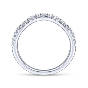 Gabriel & Co. 14k White Gold Victorian Curved Wedding Band