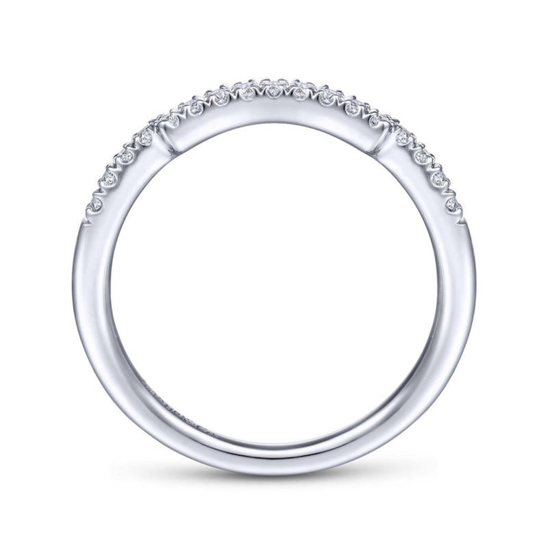 Gabriel & Co. 14k White Gold Victorian Curved Wedding Band