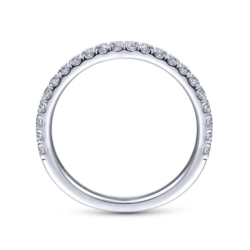 Gabriel & Co. 14k White Gold Contemporary Curved Wedding Band