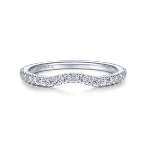 Gabriel & Co. 14k White Gold Contemporary Curved Wedding Band