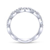 Gabriel & Co. 14k White Gold Contemporary Diamond Wedding Band