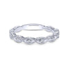 Gabriel & Co. 14k White Gold Victorian Diamond Wedding Band