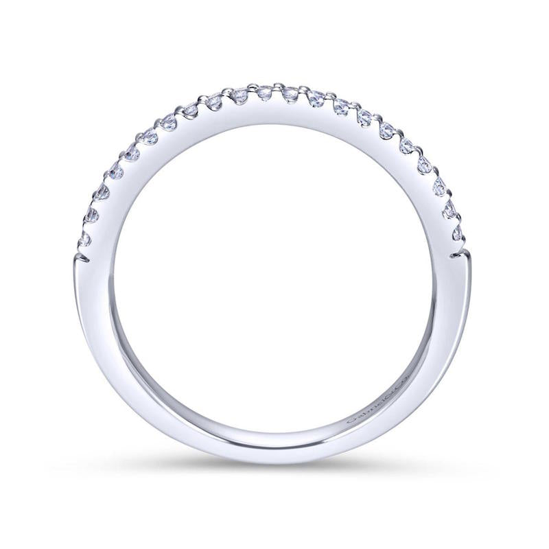Gabriel & Co. 14k White Gold Contemporary Diamond Wedding Band