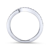 Gabriel & Co. 14k White Gold Contemporary Curved Wedding Band