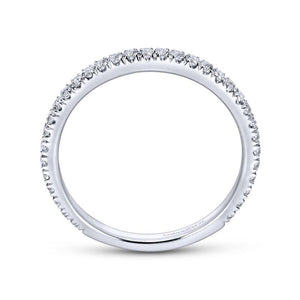 Gabriel & Co. 14k White Gold Contemporary Diamond Wedding Band