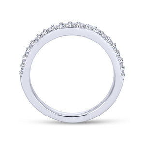 Gabriel & Co. 14k White Gold Contemporary Diamond Wedding Band