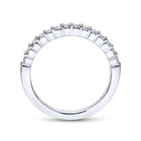 Gabriel & Co. 14k White Gold Contemporary Anniversary Wedding Band