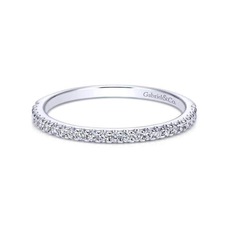 Gabriel & Co. 14k White Gold Contemporary Anniversary Wedding Band