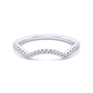 Gabriel & Co. 14K White Gold Contemporary Curved Wedding Band