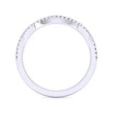 Gabriel & Co. 14K White Gold Contemporary Curved Wedding Band