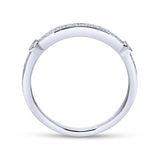 Gabriel & Co. 14k White Gold Victorian Diamond Wedding Band