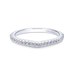 Gabriel & Co. 14k White Gold Contemporary Curved Wedding Band