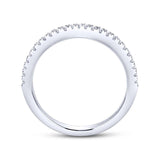Gabriel & Co. 14k White Gold Contemporary Curved Wedding Band