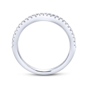 Gabriel & Co. 14k White Gold Contemporary Curved Wedding Band