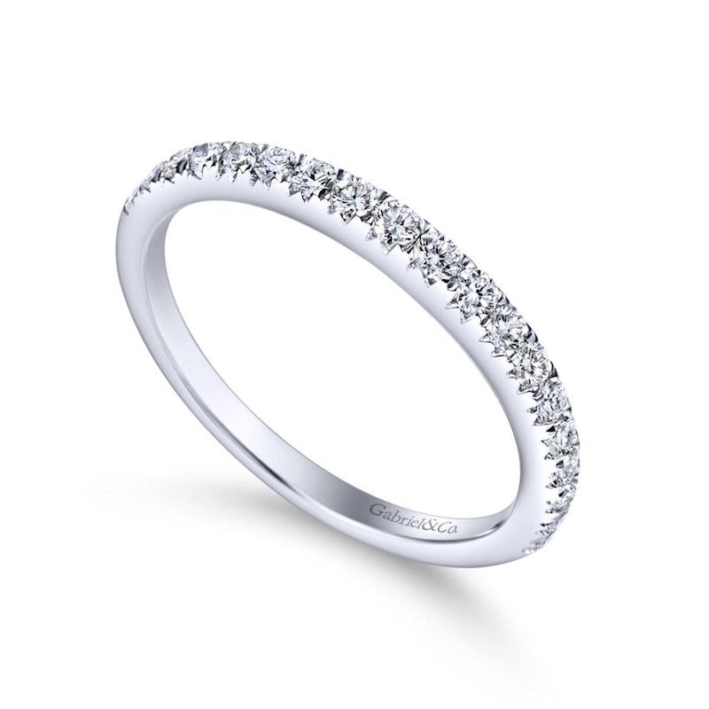 Gabriel & Co. 14k White Gold Contemporary Diamond Wedding Band