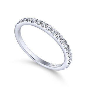 Gabriel & Co. 14k White Gold Contemporary Diamond Wedding Band